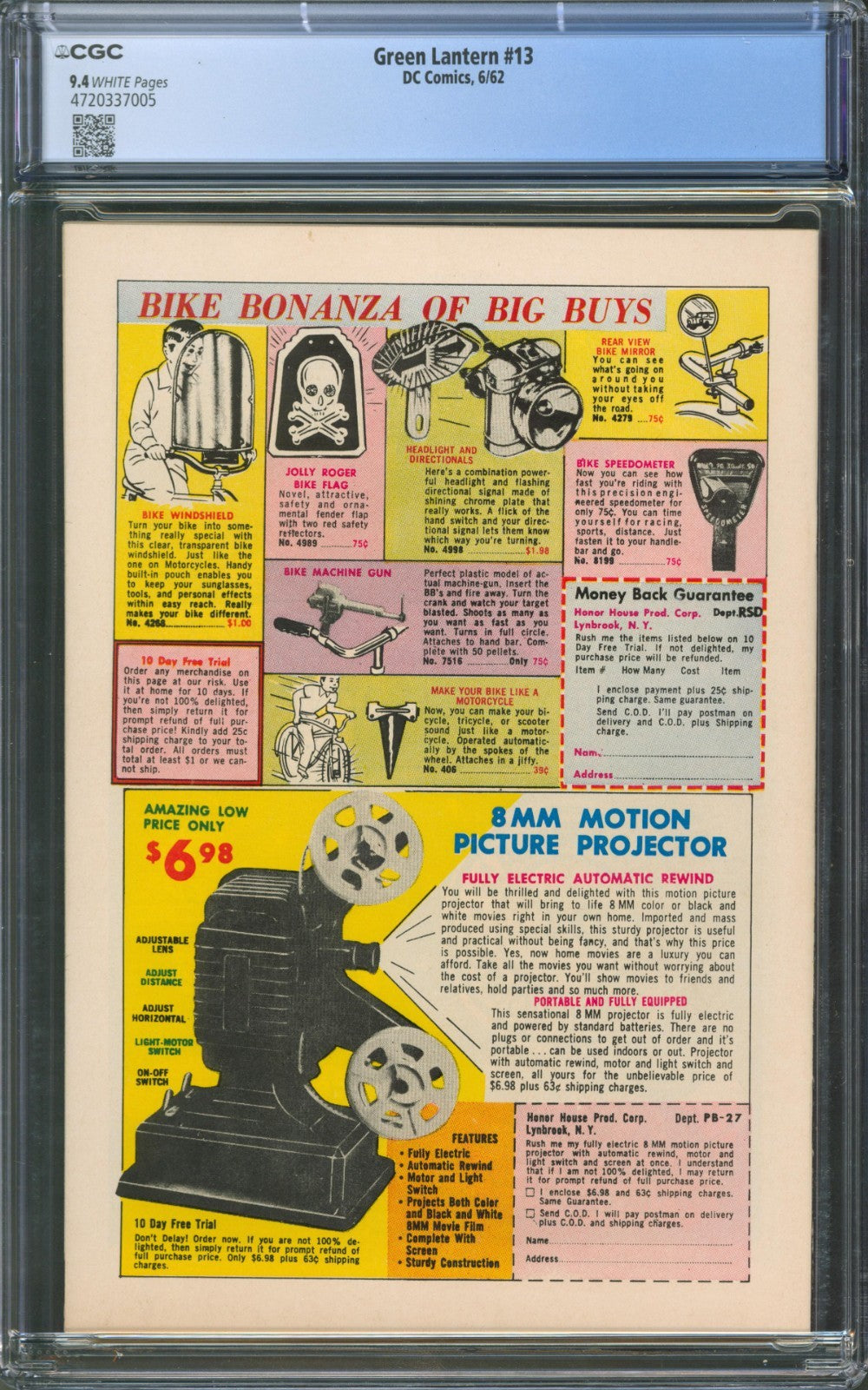 Green Lantern #13 CGC 9.4 D.C. Comics 1962 1st Silver Age Flash Crossover