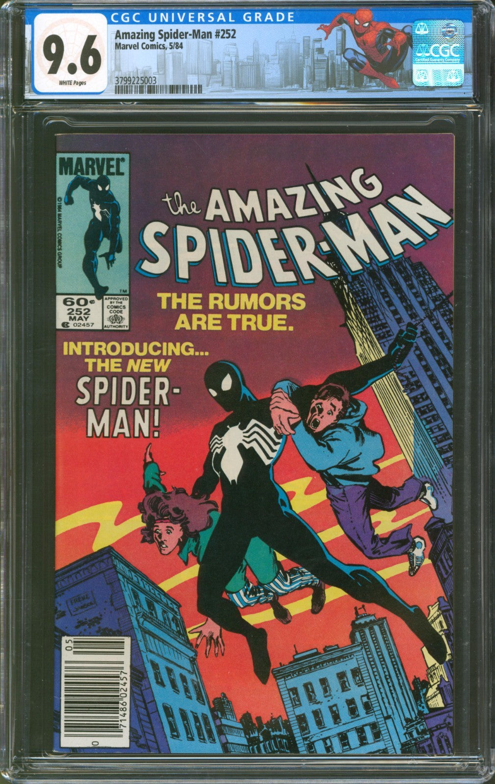 Amazing Spider-Man #252 CGC 9.6 Marvel Comics 1984 Newsstand 1st Black Costume